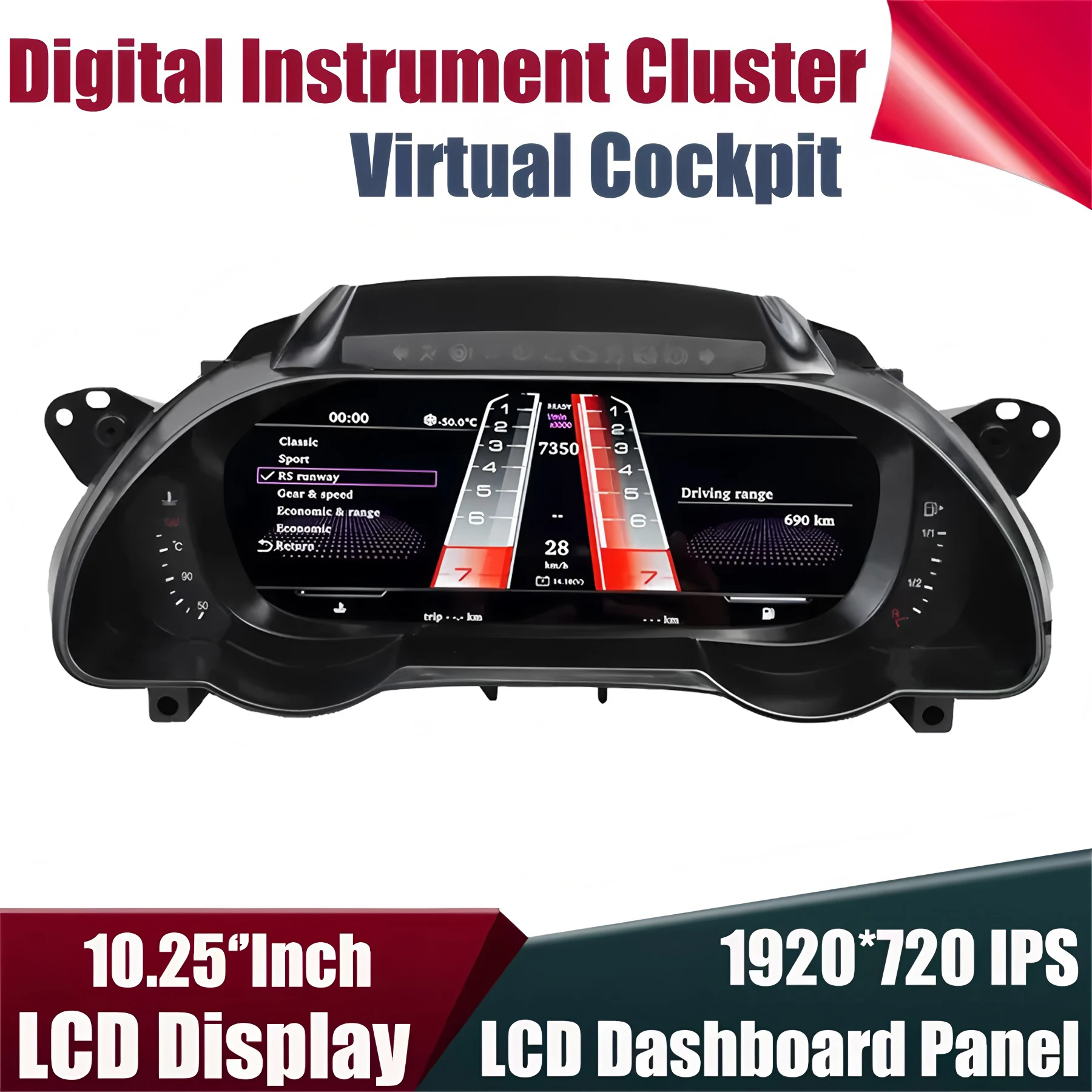 

LCD CARPLAY Digital Virtual Cockpit Instrument Cluster For Audi A3 A4 B8 A5 S5 Q3 Q5 TT Dashboard Panel ODO meter Speedometer