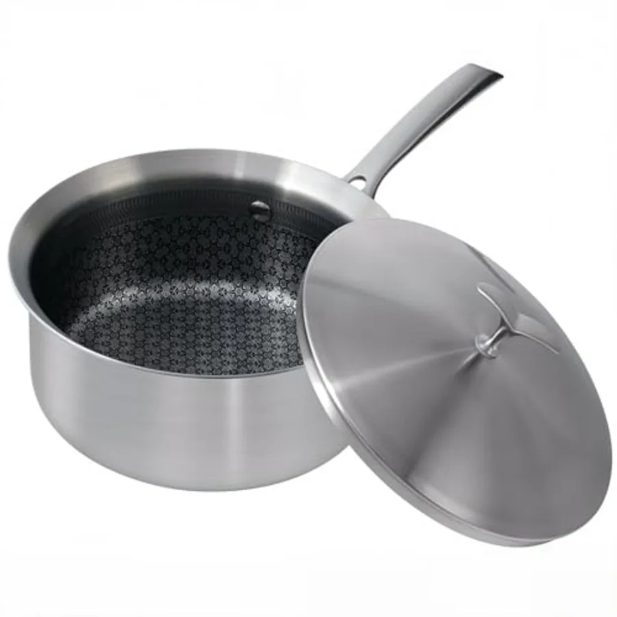 

Блюдце с антипригарным покрытием и крышкой для приготовления соуса. Набор 5-слойных кастрюль из нержавеющей стали размером 3 литра. Идеально подходит для индукционной плиты.