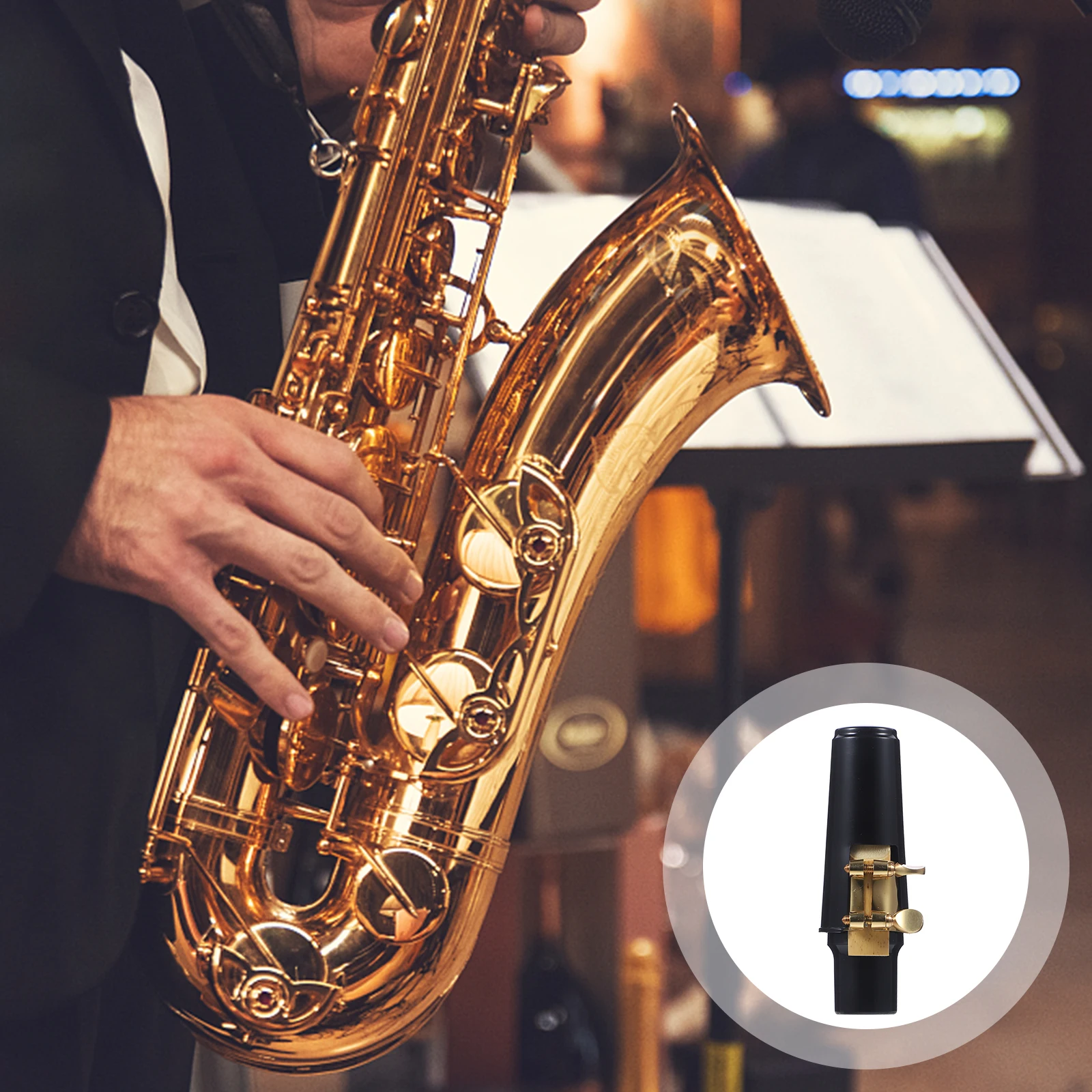 

2 Sets Saxophone Head Mouthpiece Pads Cushions Tenor Jazz Component Alto Metal Mouthpieces for Musical Instruments Parts