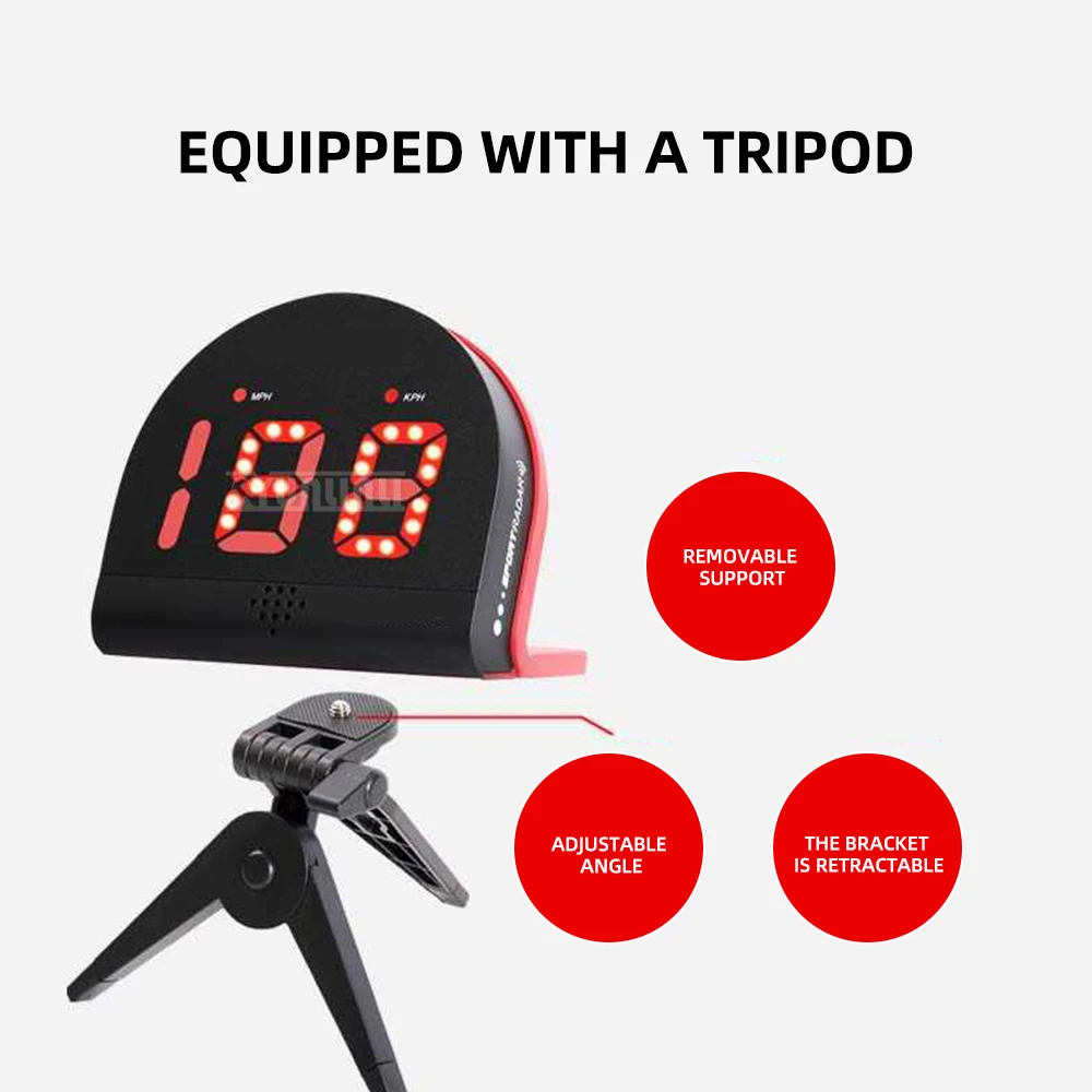 Tennis Speed Gun, Serve Swing Speed Meter, Forehand and Backhand Smash Speed Radar for High-Speed Shots