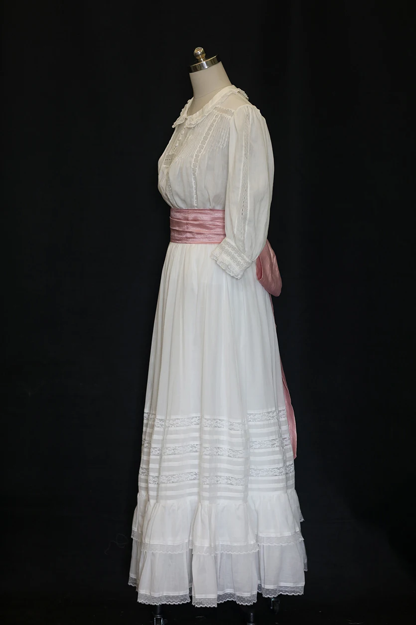 Primavera Verano mujeres elegante Edeardian Vintage inspirado suelto Ultra fino Natural ramio algodón blanco blusa/camisas