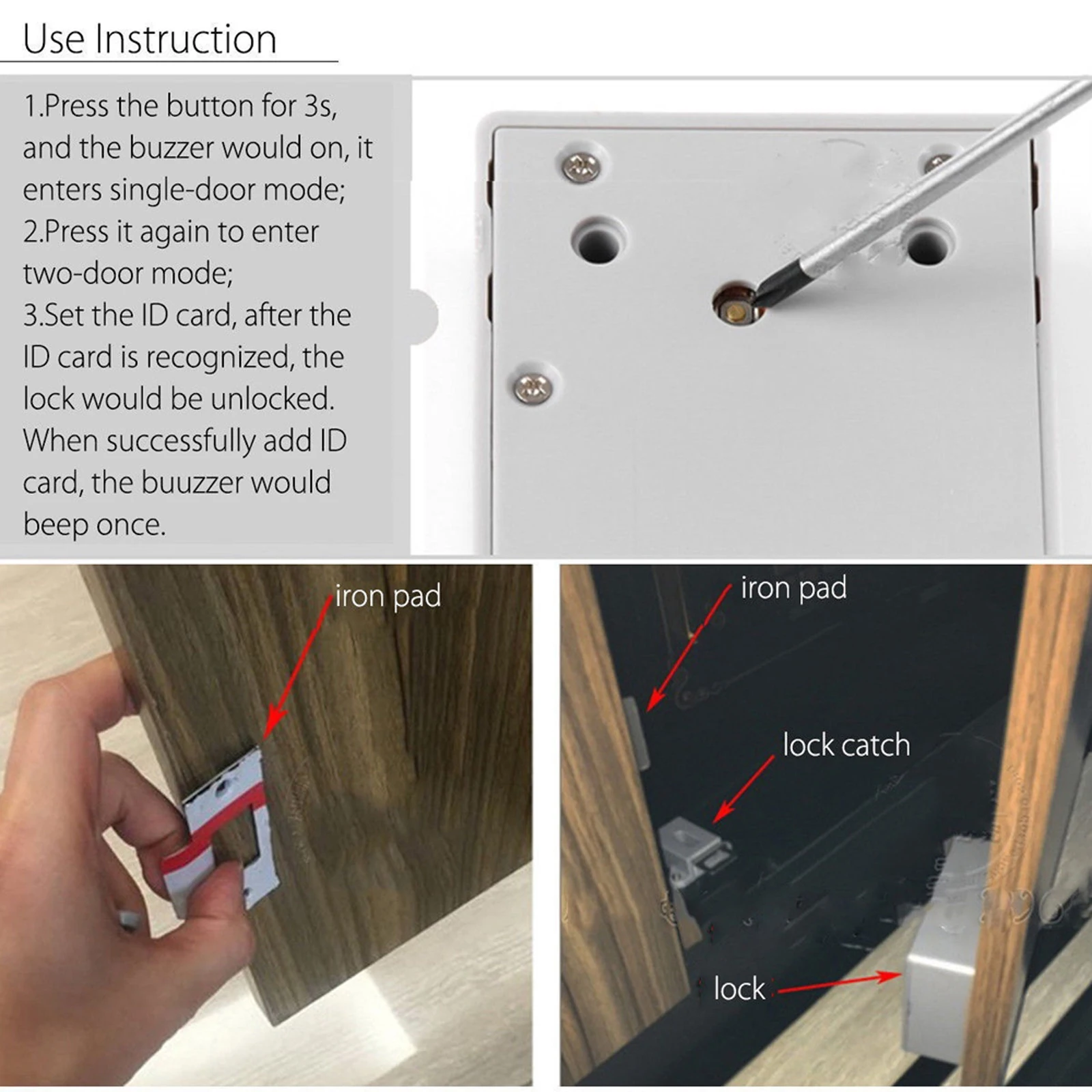 Battery IC Card Sensor Cabinet Drawer Intelligent SmartLock DIY Invisible Hidde Digital Lock without Perforate Hole