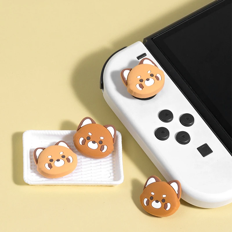 4pcs Bear Rabbit Silicone Thumb Stick Grip Cap Joystick Cover For Switch NS Oled/Lite Joy-con Controller Soft Protector Case