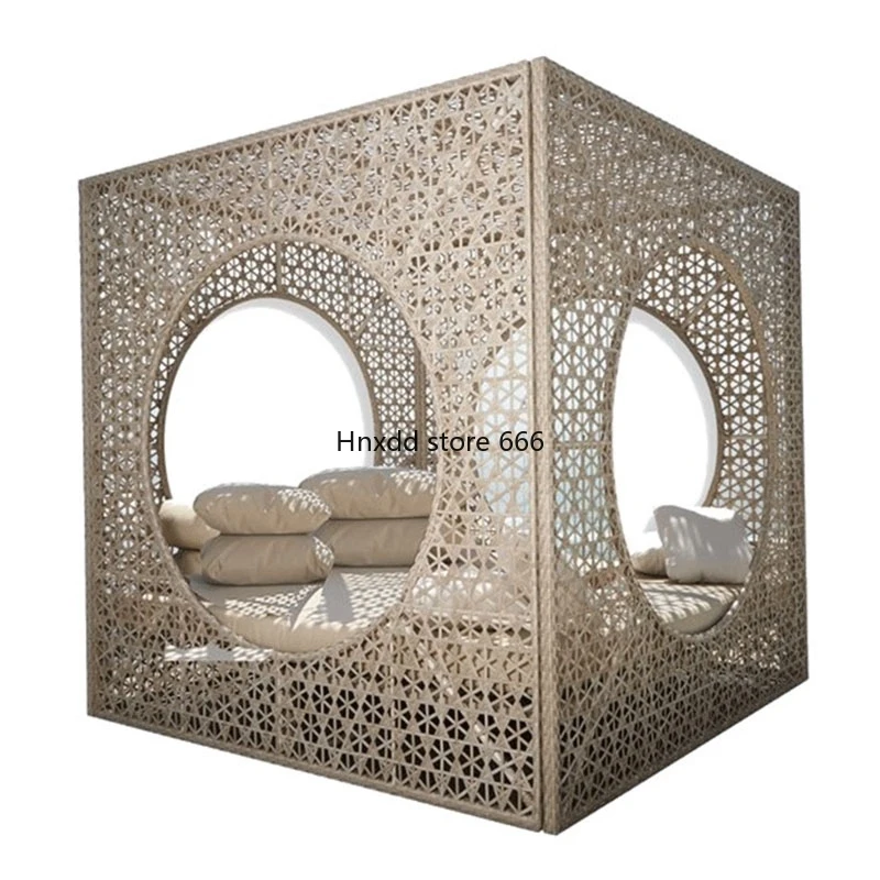 Outdoor rattan bed villa courtyard garden leisure bird's nest sofa