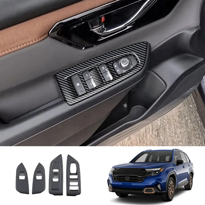 Car Window Switch Lift Panel Tirm Door Armrests Panel Sticker For Subaru Forester 2025