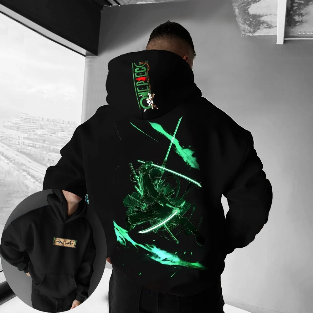 

ONE PIECE мужской свитер с капюшоном Roronoa Zoro японское аниме весна и осень для мальчиков детская классическая одежда с длинными рукавами для родителей и детей