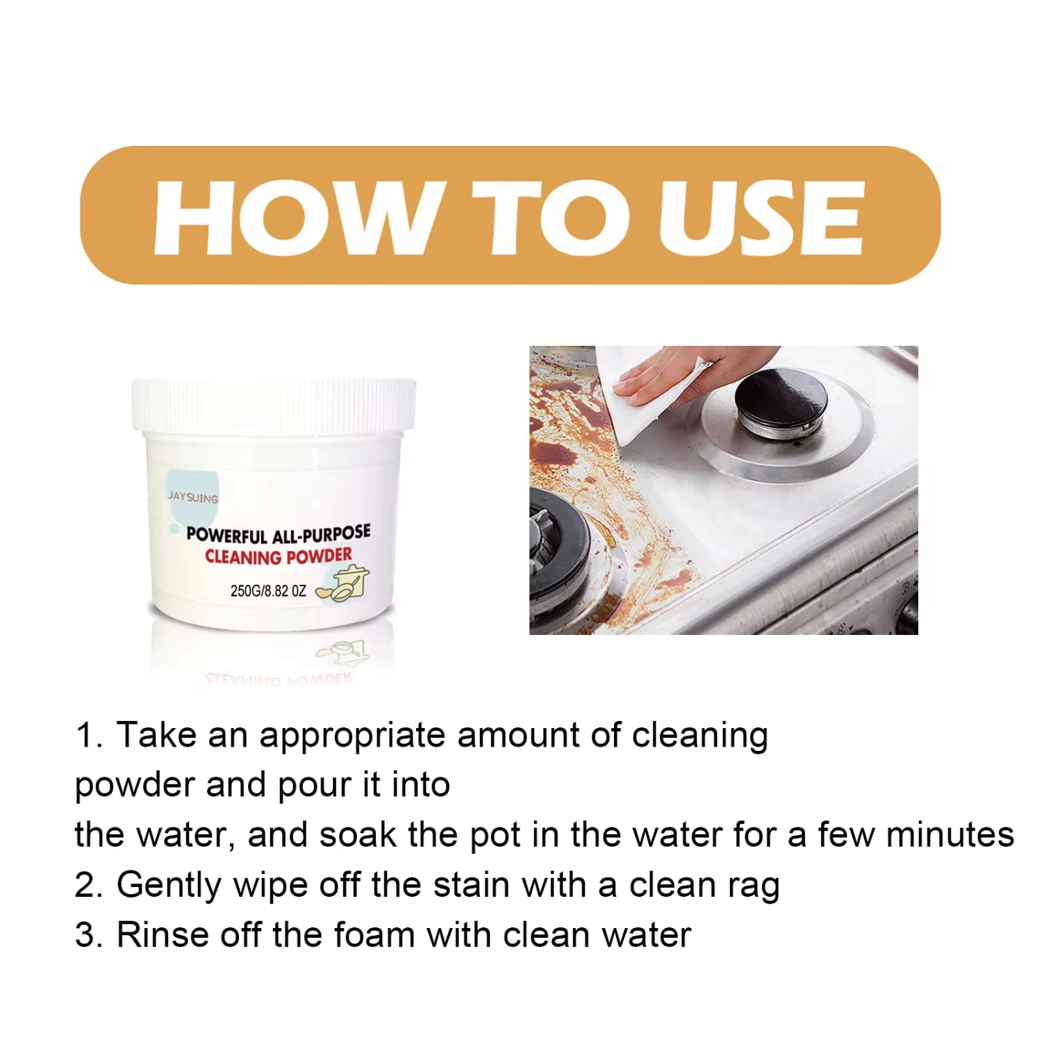 New Powerful -purpose Instant Cleaning Powder Of Heavy Oil Stains Kitchen Foam Rust Remover Multi-Purpose Cleaner Remover