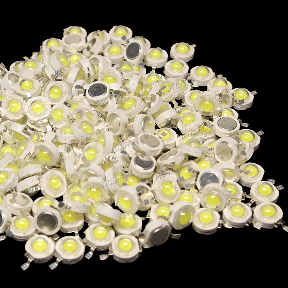 

500pcs 1W 3W Bulbs High Power LED Lamp Diodes Full Watt White Red 660nm Blue Green Yellow RGB for Blubs Spotlight Downlight Chip