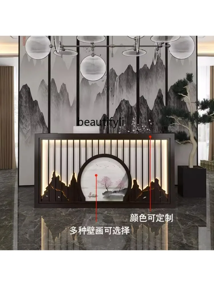 Chinese Retro Cashier Small Shop Pavilion of Regimen Reception Desk Foot Massage Store Beauty Salon Bar Counter