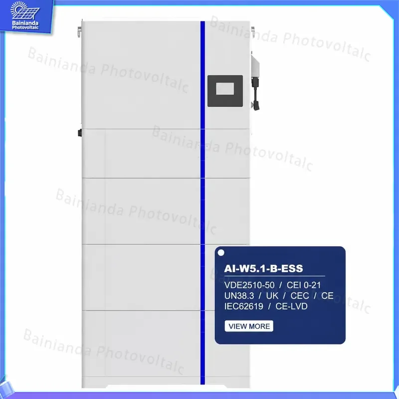 5KW All In One Solar Inverter Hybrid PV System LFP Stackable Battery Storage Kit Off Grid Power Energy Solution Complete Set