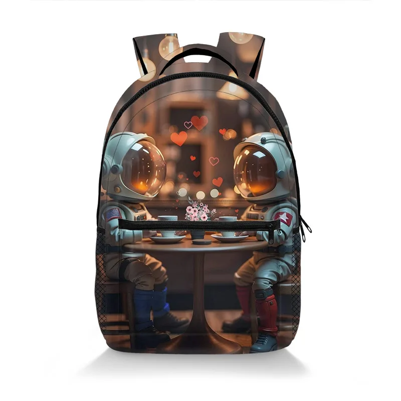 Classic Popular Novelty Astronauts student Bookbag Notebook Backpacks 3D Print Oxford Waterproof Boys/Girls Travel Backpacks