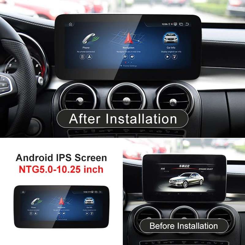 2024 New Qualcomm6225 Snapdragon680 Andorid13 Car Multiemedia Players For Mercedes Benz C Class W205 GLC S205 CarPlay AUTO GPS