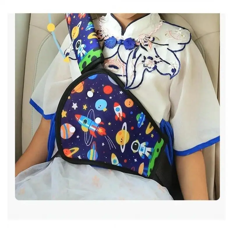 Cartoon Themed Car Kids Safety Belt Shoulder Pad Anti Pinch Neck Limiter Stomach Protection Seat Belt Accessory