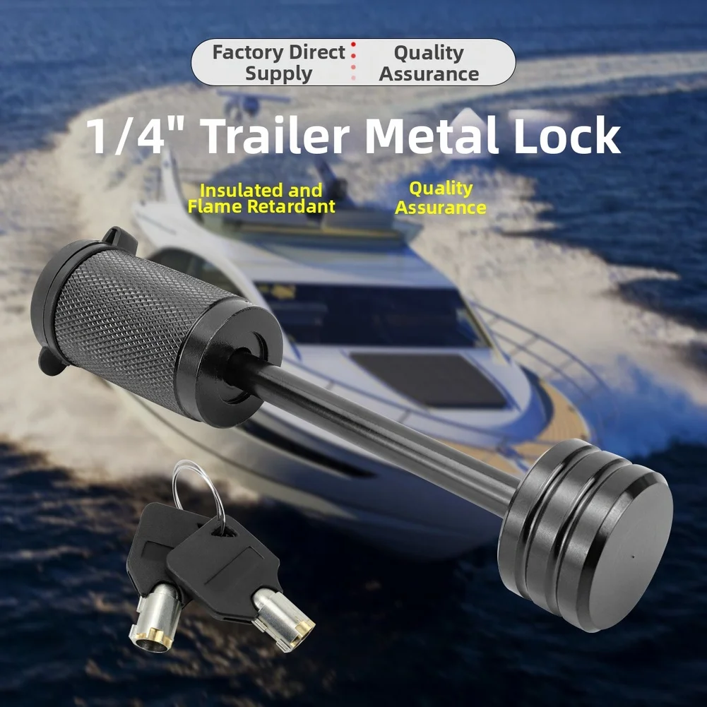 

Замок для фаркопа, штифт для сцепного устройства 1/4 дюйма, из цинкового сплава и углеродистой стали, антикоррозийный, водонепроницаемый, пылезащитный, для автомобилей, фургонов, прицепов