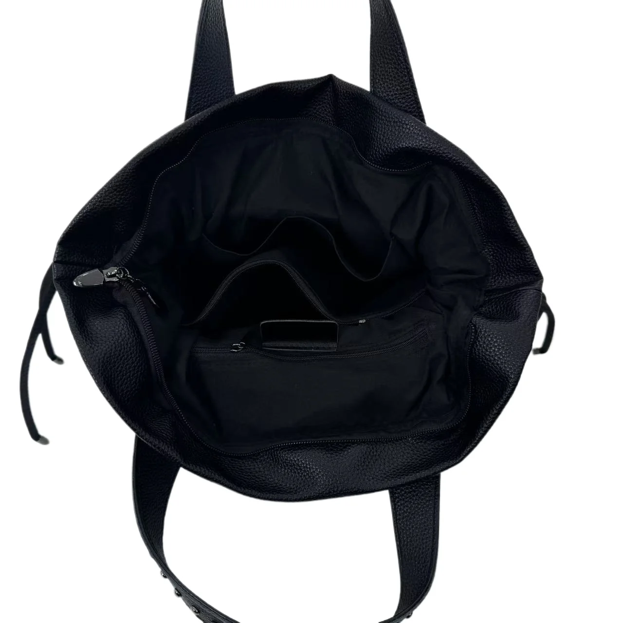 Ladies' fashionable and casual large capacity mesh splicing backpack, rivet shoulder strap street style city handbag