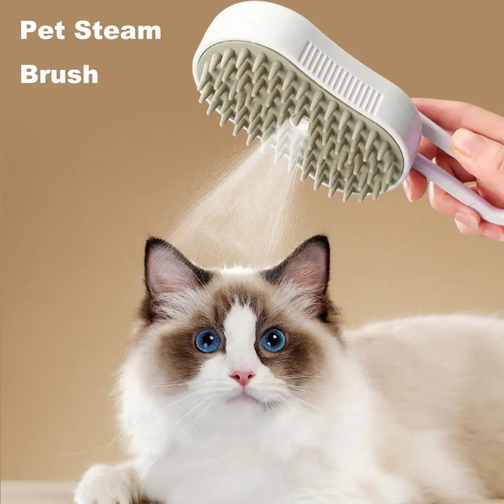 Pet Grooming Brush 3-in-1 Pet Steam Brush for Shedding with Handle Dog Spa Grooming Comb Electrical Steamer for Cats for Dogs