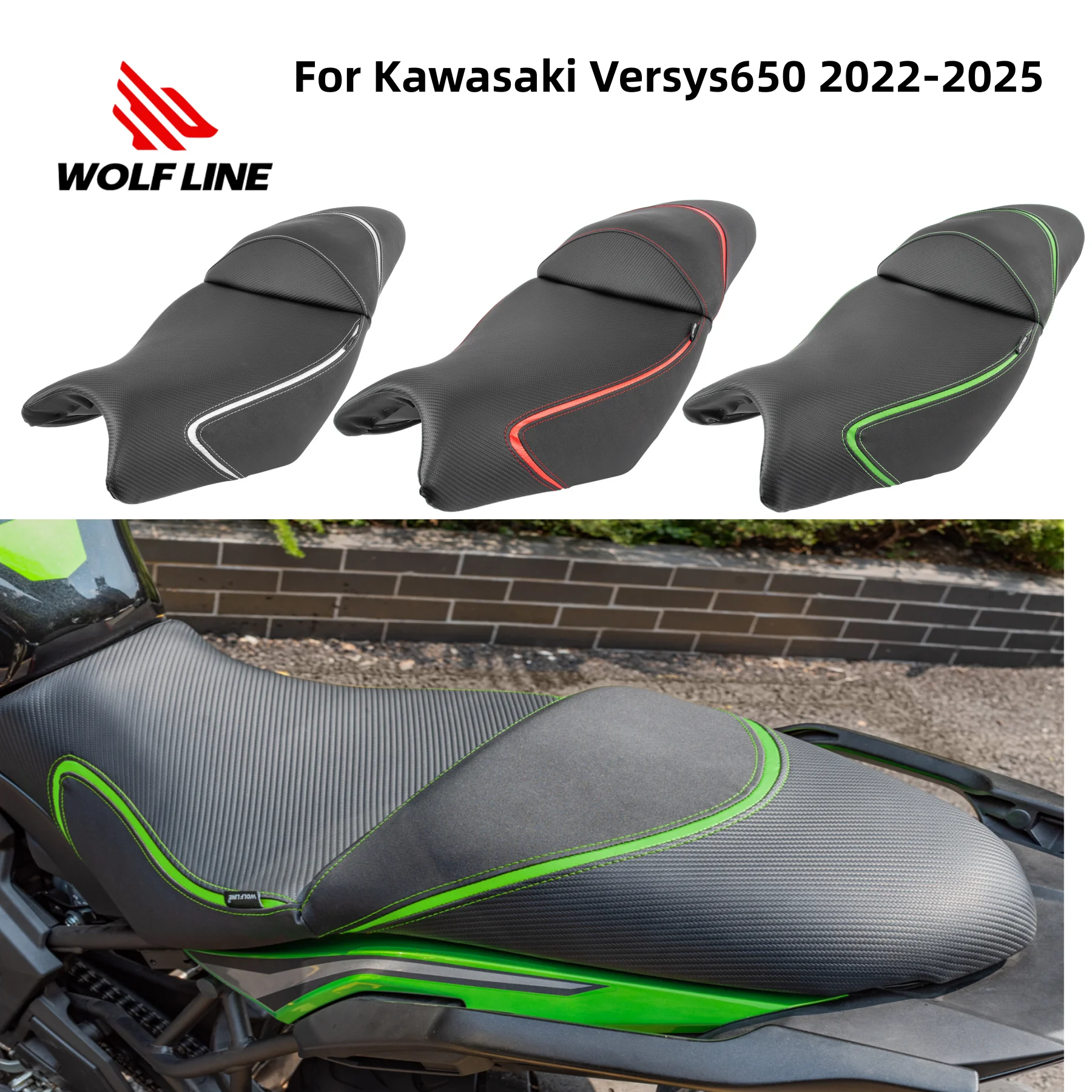 

Motorcycles Front Rear Seat Driver Passenger Complete Saddle Cushion Pillion Pad For Kawasaki Versys650 2022 2023 2024 2025