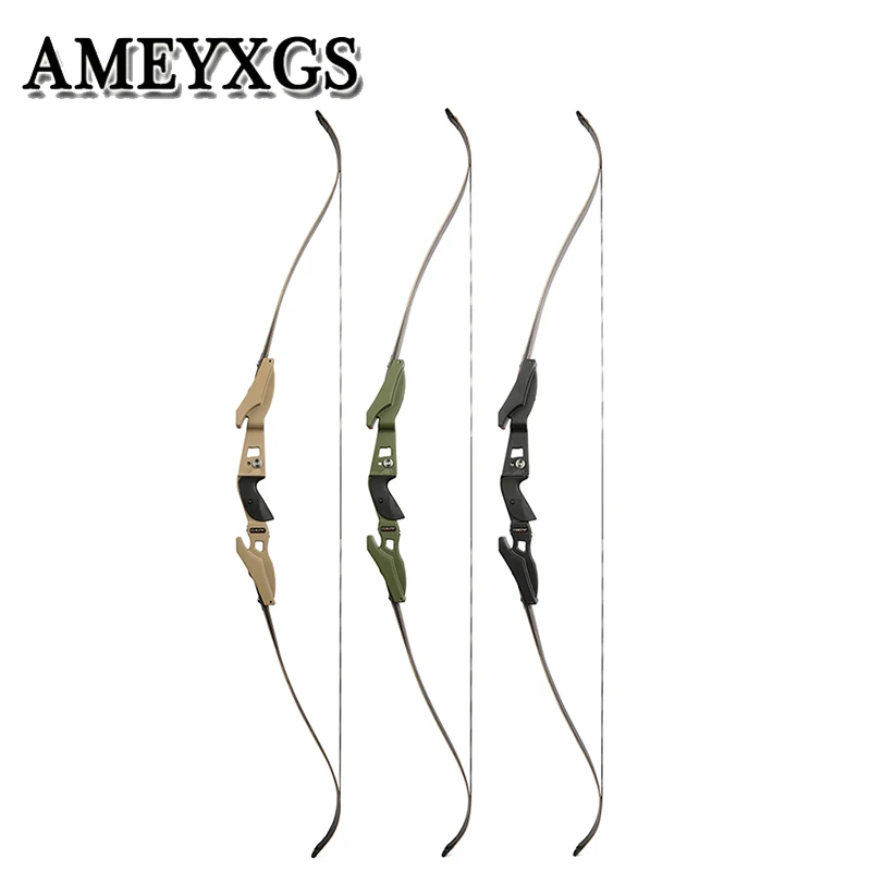 62inch Archery ILF Recurve Bow American Hunting Bow 25-60lbs 19inch Bow Riser RH Hunting Target Shooting Accessories