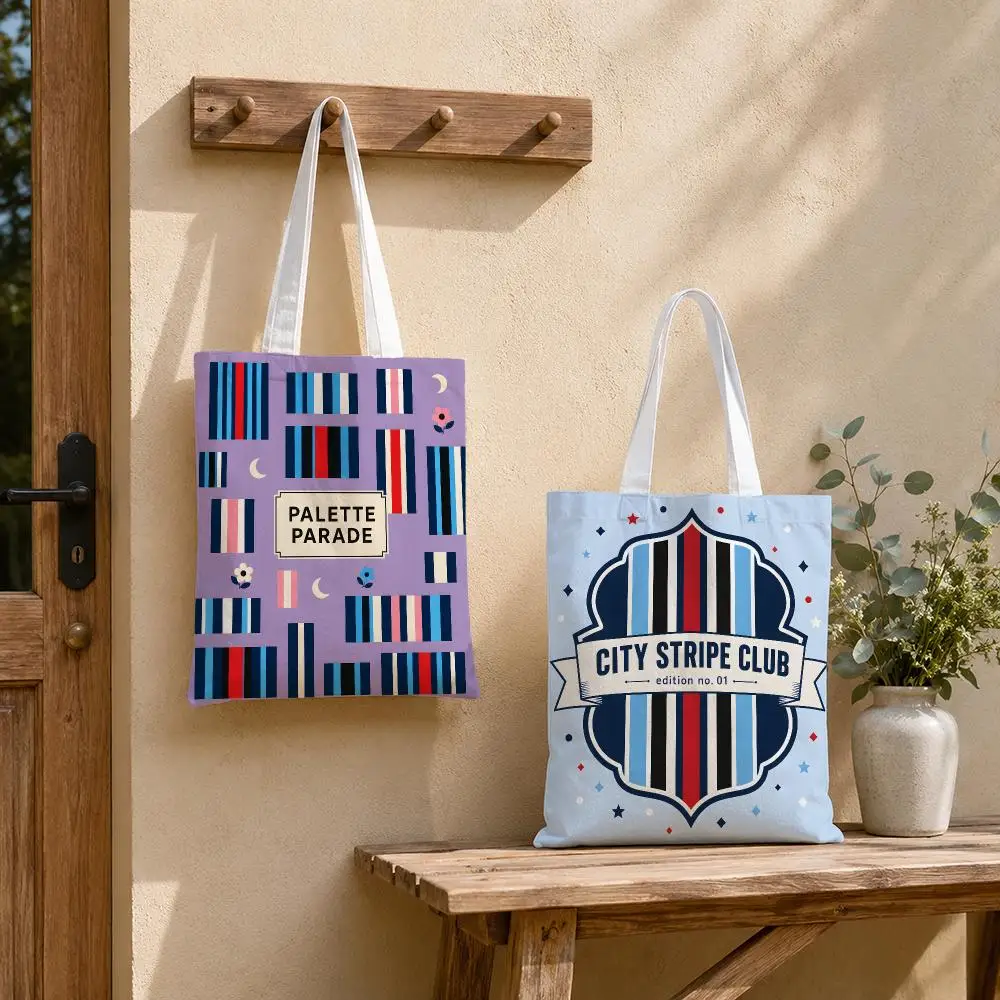 Retro Motorsport Racing Stripes Storage Bags Tote Bag Reusable Shoulder Shopping Foldable For School Work Travel Daily Use