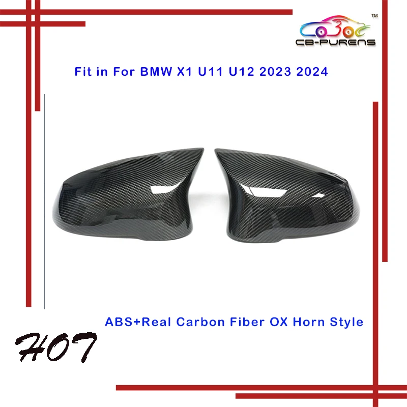 2023+ For BMW X1 Series U11 U12 M Look Replacement ABS+Real Carbon Fiber Side Rearview Mirror Cover Caps LHD Car side Cap