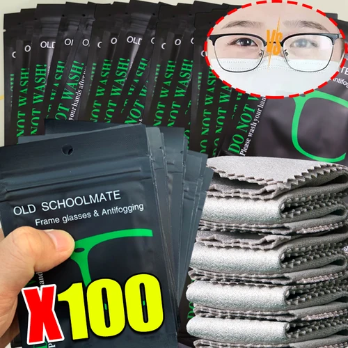 Paño para gafas antiniebla reutilizable, paño de limpieza para pantalla de lentes antiniebla, paño para gafas antiniebla de larga duración para invierno, 1/100 Uds.
