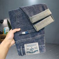 New Men's Jeans Business Elastic Slim Korean Trendy Casual Pants for Autumn Shopping Casual Wear Eans Male Men's Trousers