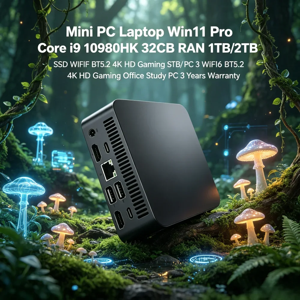 Mini PC Laptop Win11 Pro Core i9 10980HK 32GB RAM 1TB/2TB SSD WiFi6 BT5.2 4K HD Gaming Office Study PC 3 Years Warranty