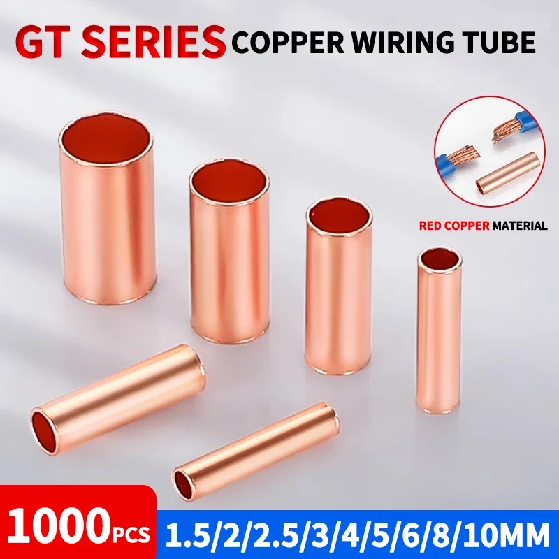 

GT copper pipe butt joint intermediate terminal copper wire connecting straight crimping cold crimping terminal