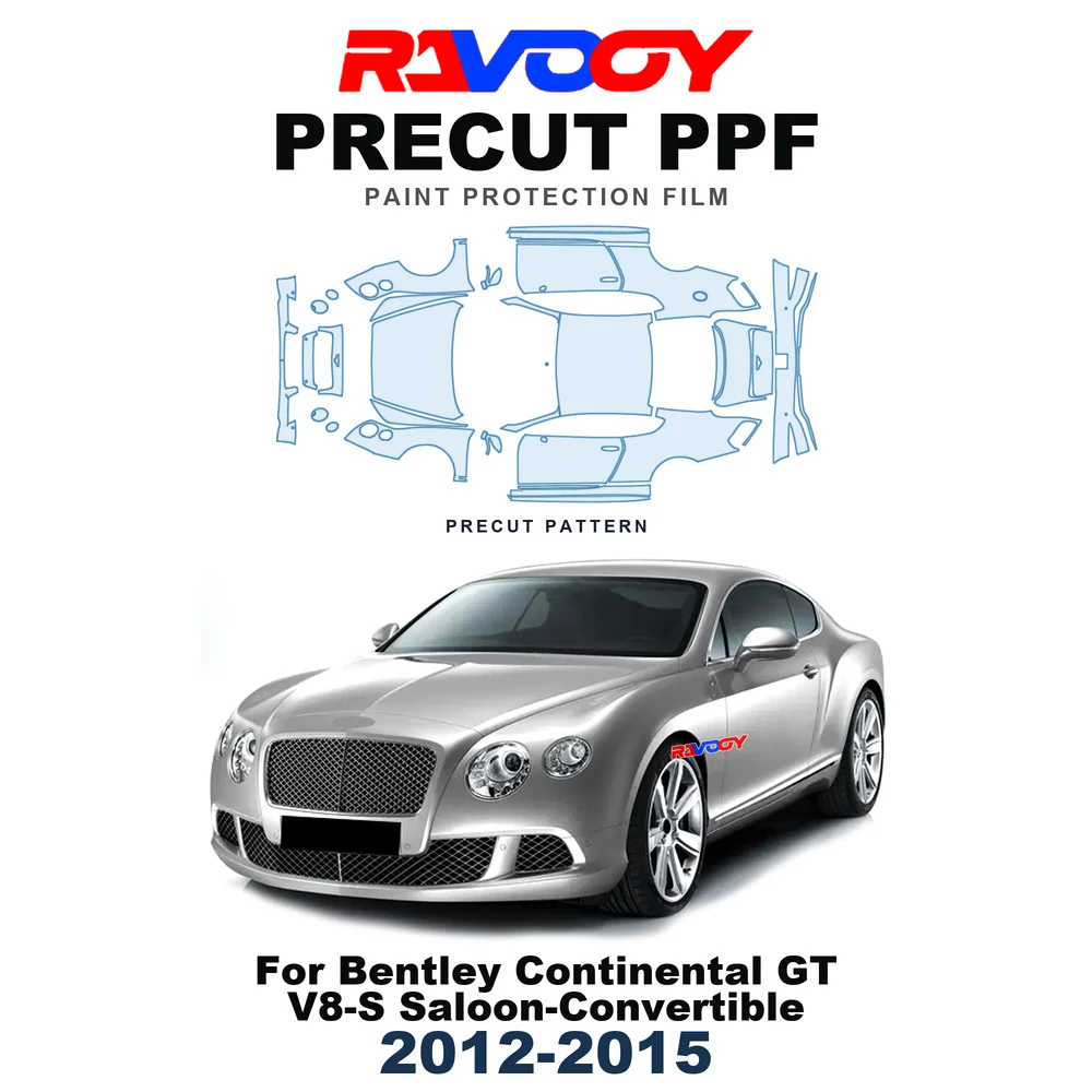 Precut PPF For Bentley Continental GT V8-S Saloon-Convertible 2012-2015 8.5mil TPU Paint Protection Film Hood Bonnet Bumper Roof