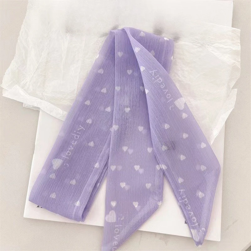 

Purple Elegance Silk Scarf Trendy Hairband for Women Ponytail Bow with Silk Ribbon Top Valentine's Day Gift Choice