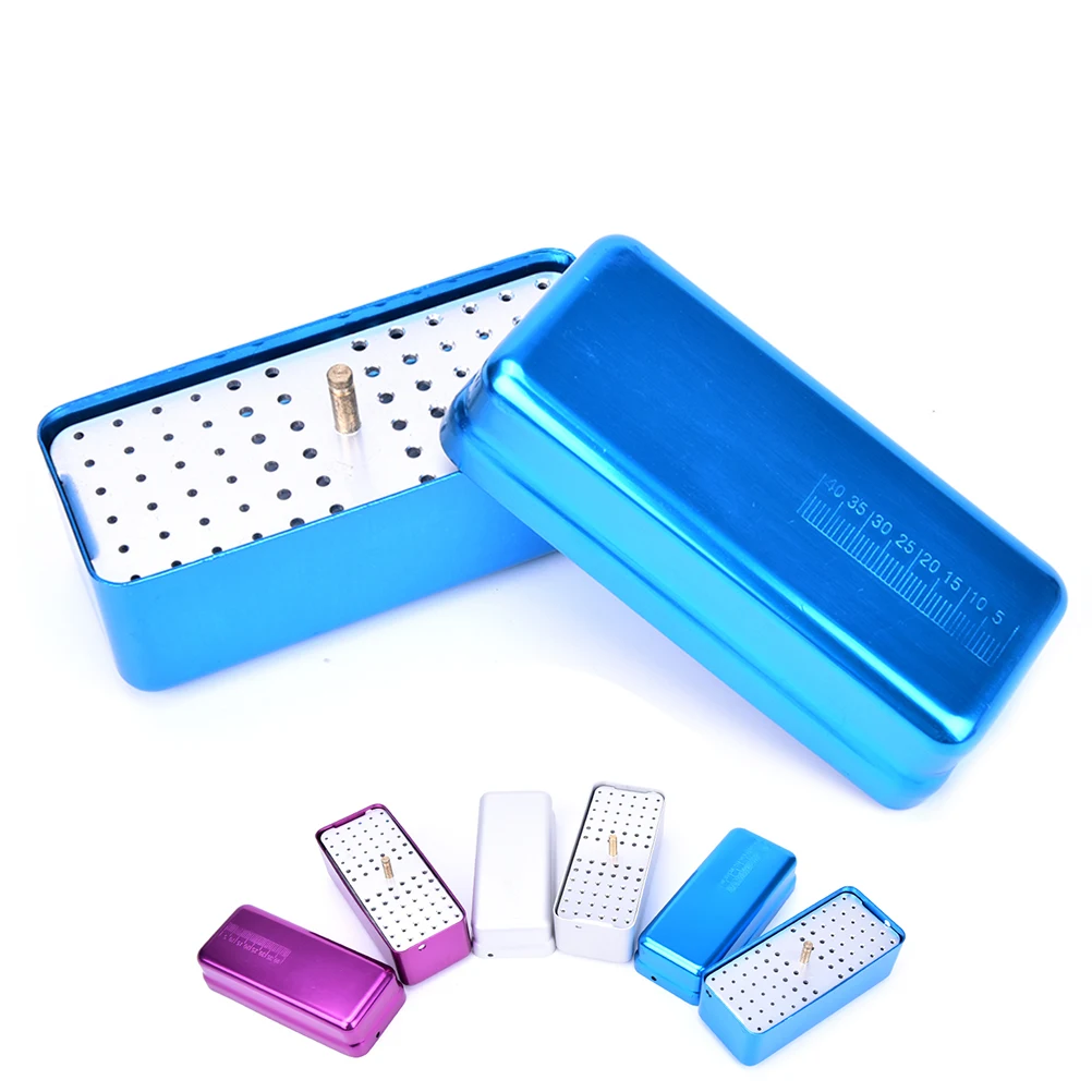 1pcs Aluminum Dental Disinfection Box Autoclave Sterilizer Case Files Holder 72 Holes For Dentist Lab Instrument