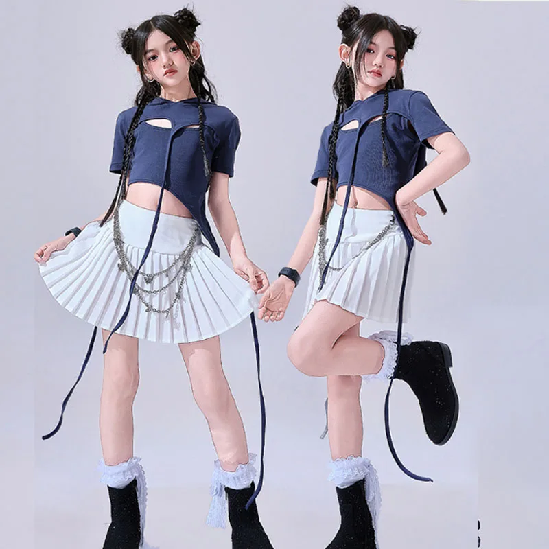 Meninas k-pop colheita topo impressão joggers calças menina grupo conjuntos de roupas crianças jazz trajes de dança de rua crianças hip hop streetwear