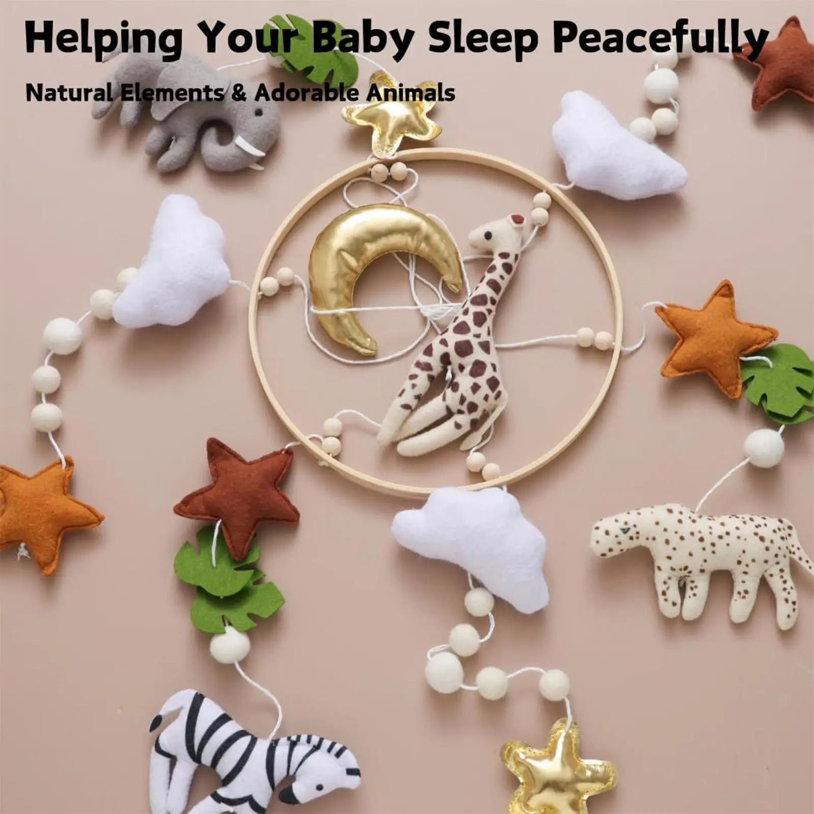 Baby-Holzhalterung, Bettglocke, 0,6 Monate, Spielzeughalterung, Zubehör, Hängehalterung, weiches Mobiltelefon auf dem Bett, Babyzimmer-Dekoration, Kinderbett