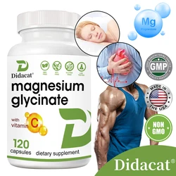 Magnesium Glycinate Supplement 1000 Mg with Vitamin C, High Absorption Support, for Women and Men, Non-GMO Vegetable Capsules