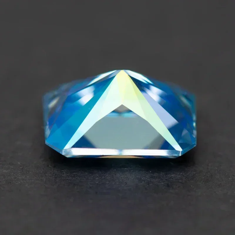 Moissanite Radiant Cut VVS1 warna biru es dengan sertifikat GRA untuk DIY pesona manik-manik membuat perhiasan gelang bahan anting-anting