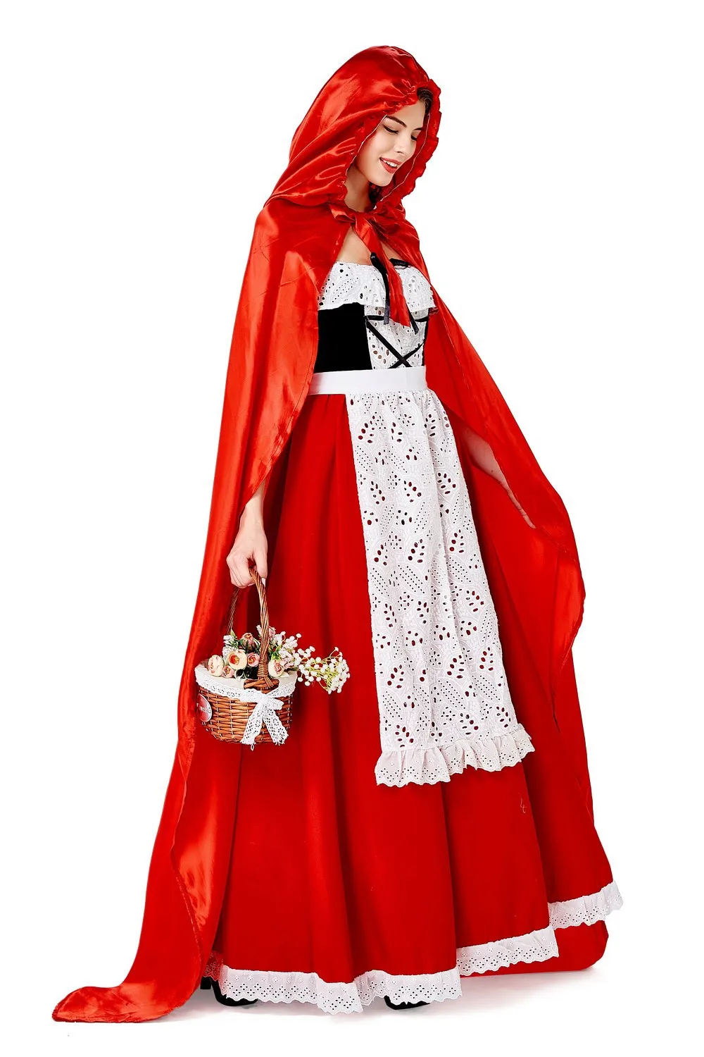 Costume de Petit Chaperon Rouge d'Halloween pour Femme, Robe de Soirée, Cosplay, Uniforme de Jeu, Robe de Barrage