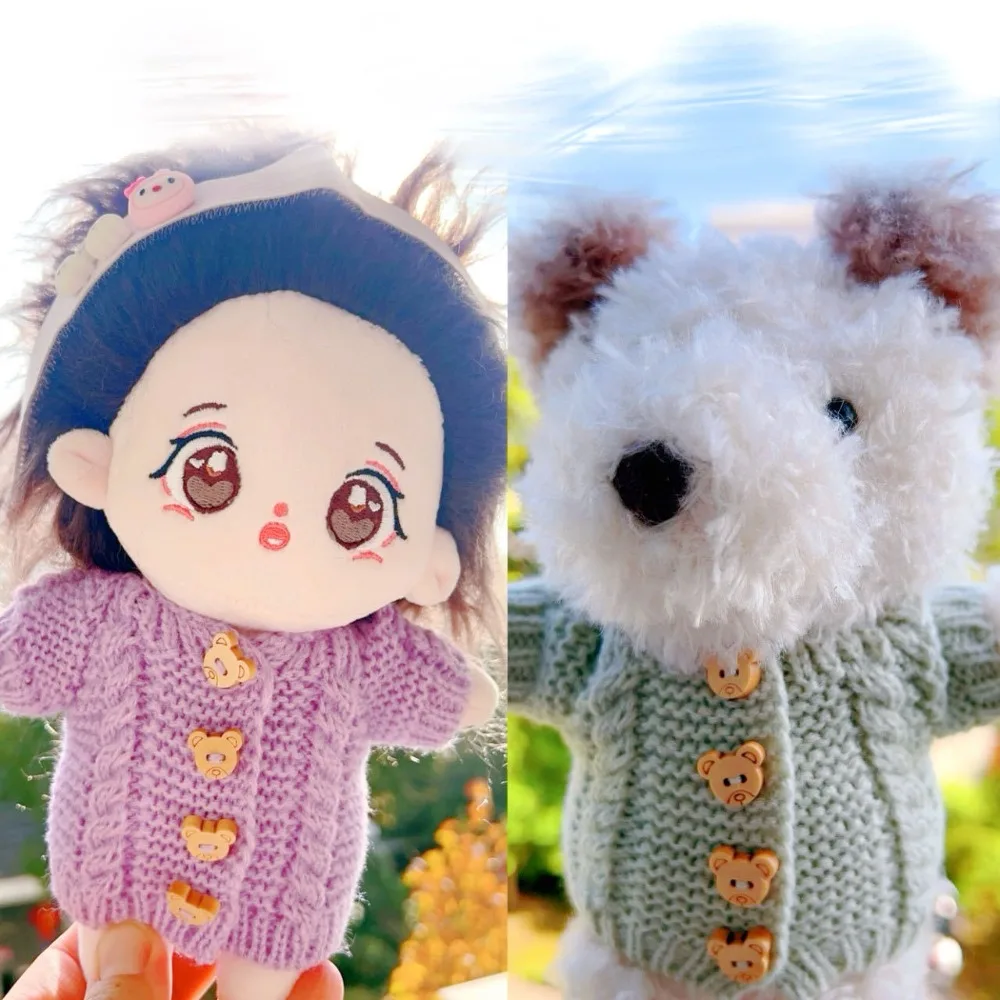 Mini Knitted Sweater for 20CM Dolls Fashion Casual Doll Sweater DIY Handmade Clothes DIY Dress Up Doll Accessories