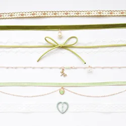 Velvet Choker Necklace For Women Dragonfly Candy Flower Pendant Short Clavicle Sexy Lace Pearl Necklace Lady Girl Jewelry Gift