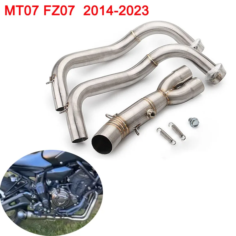 

MT-07 FZ-07 Motorcycle Exhaust Full System Slip on Exhaust For Yamaha MT07 FZ07 2014-2023 MT 07 TRACER 700 Xsr700