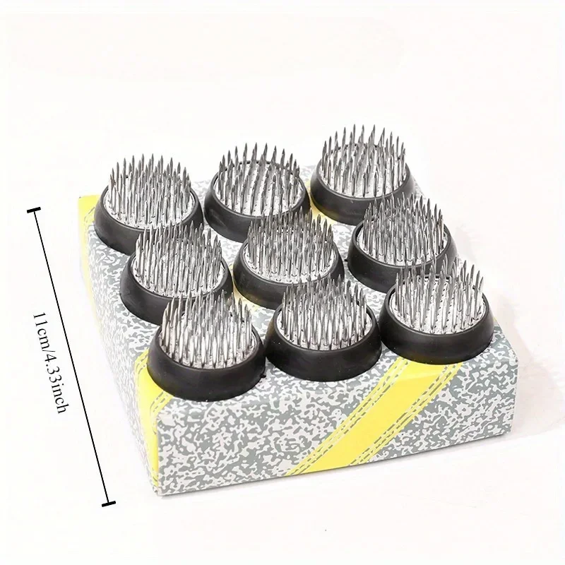 9pcs Stainless Steel Floral Arrangement Set with Rubber Sleeves Round Brass Flower Stands Arrangement Tools Plant Support Home