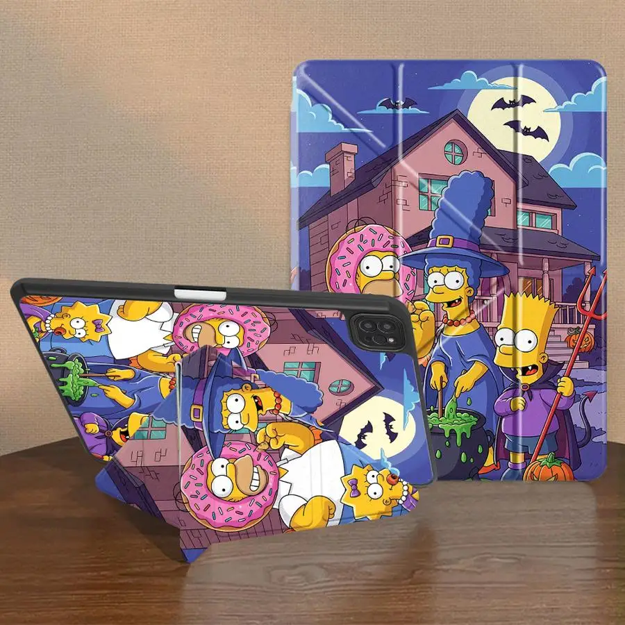 With Pen Slot Cover Tablet Case For iPad Air 8 M2 M3 3 12th Pro M4 13 2025 2026 9th 11th 10th Gen Mini 7 6 5 S-Simpsons Cute