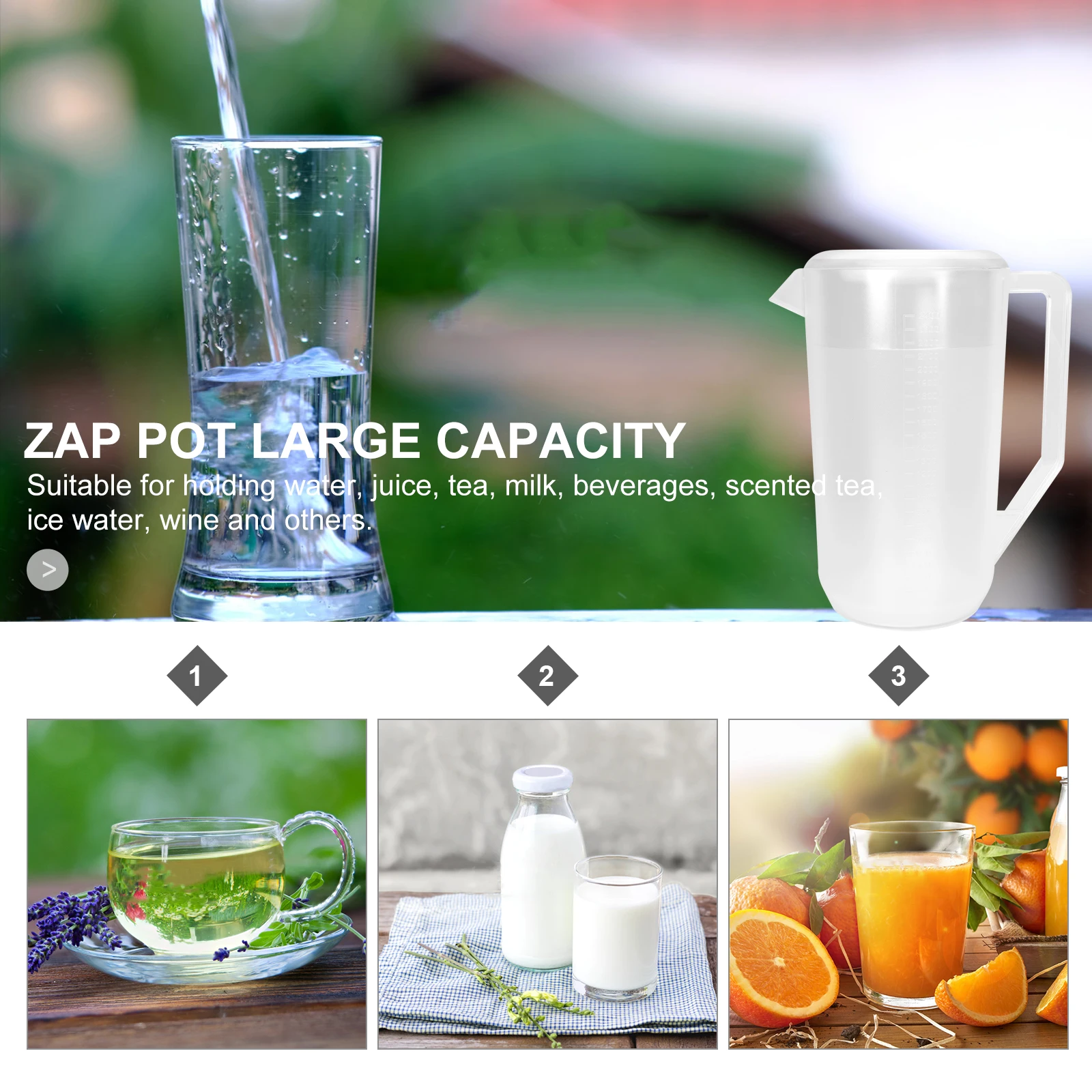 

Transparent Cold Water Jug Large Capacity Beverage Pitcher Cooling Kettle Suitable for Home Water Milk Juice Tea