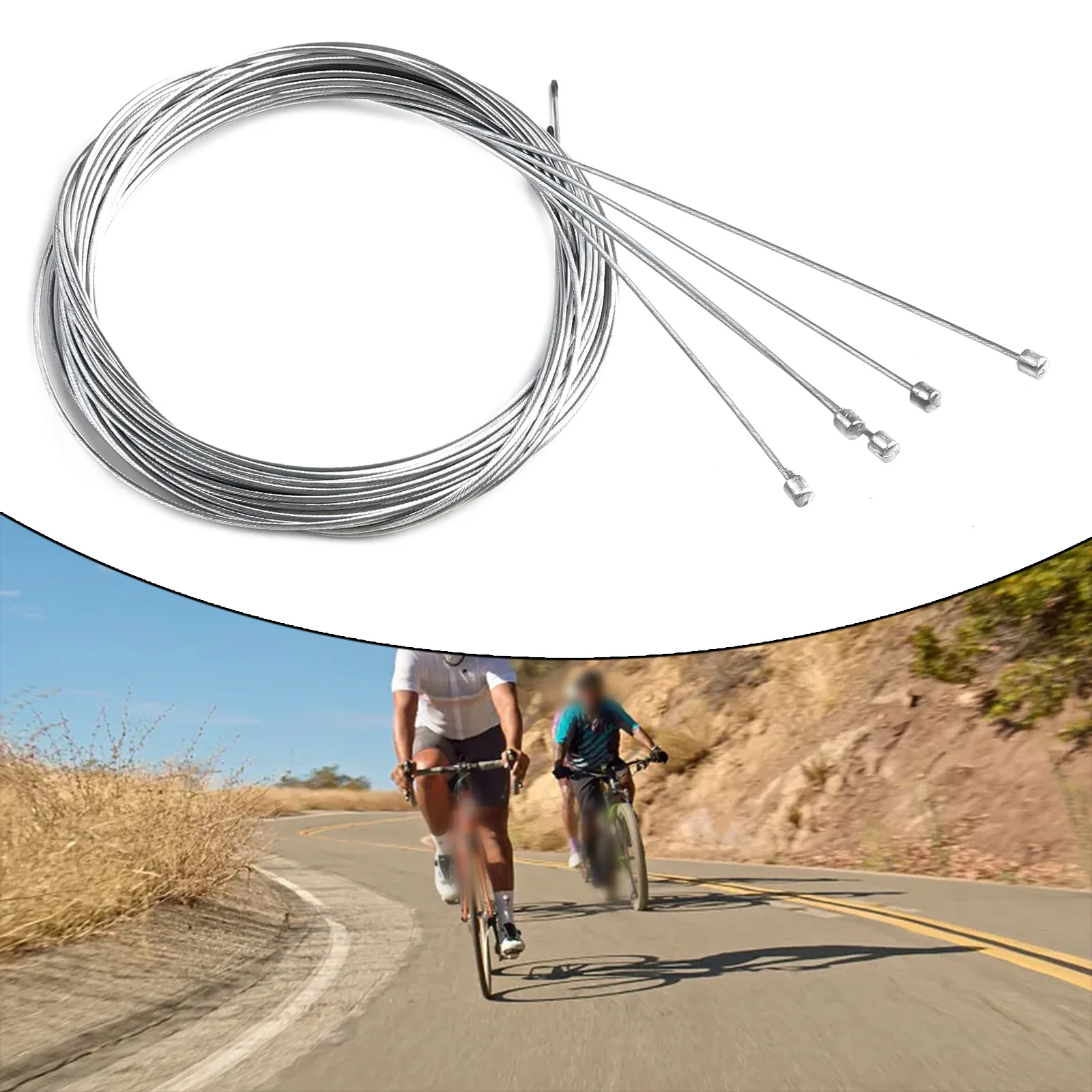 

Cycling Derailleur Cables Inner Cable Wire Derailleur Gear Front/Rear Kit Silver Stainless Steel 5pcs Practical