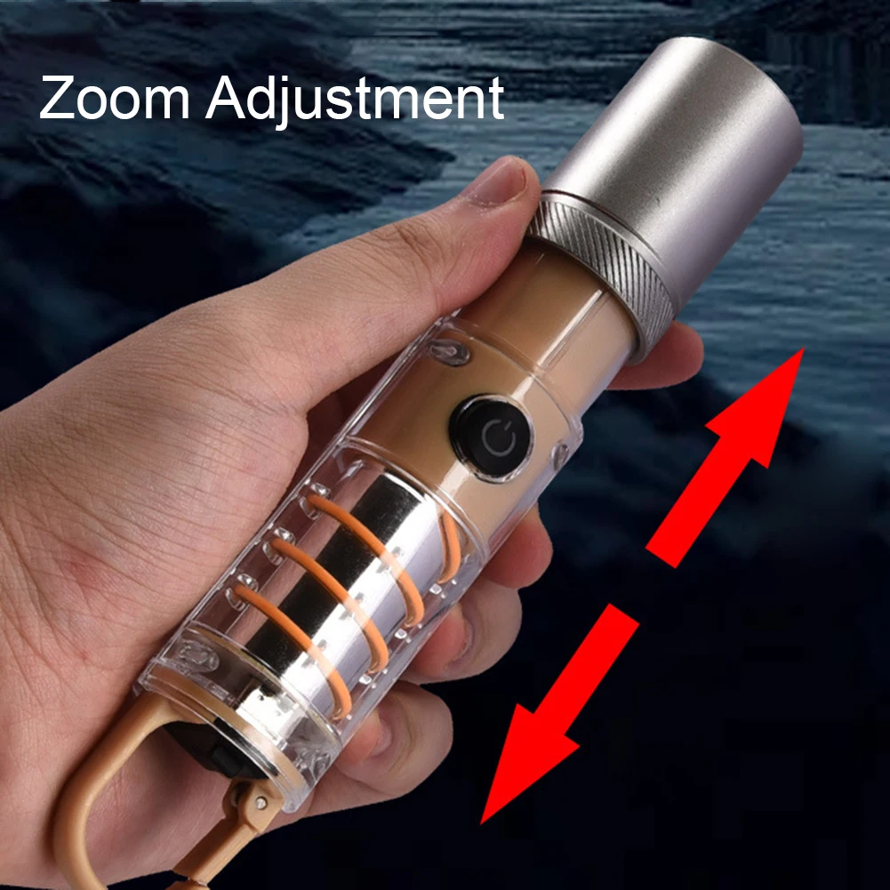 LED Flashlight Super Bright Telescopic Zoom 5 Modes USB Rechargeable Waterproof Small Flash Light Portable For Hiking Camping