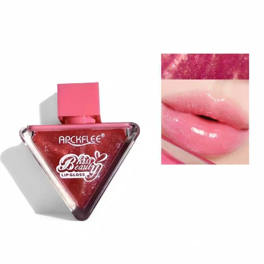 ملمع شفاه مثلث شفاف، عبوة واحدة، 3 ألوان متوفرة، مع ملمع شفاه لامع، مرطب ومرطب، تبييض