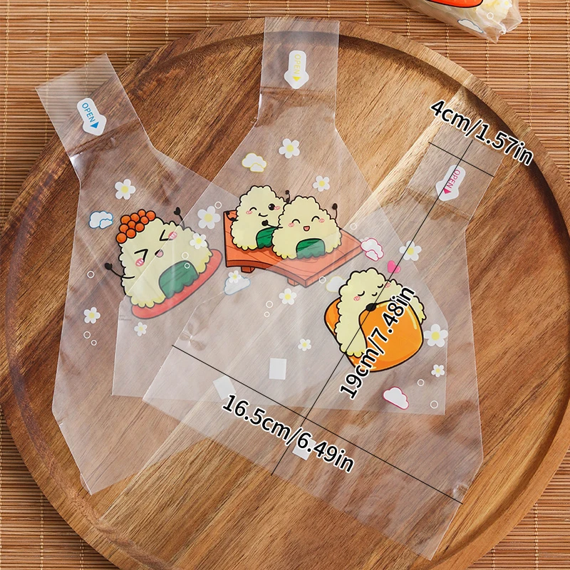 50Pcs Lovely Cartoon For Triangle Rice Ball Packaging Bag Nori Onigiri Sushi Bag Sushi Making Mold Bento Accessories