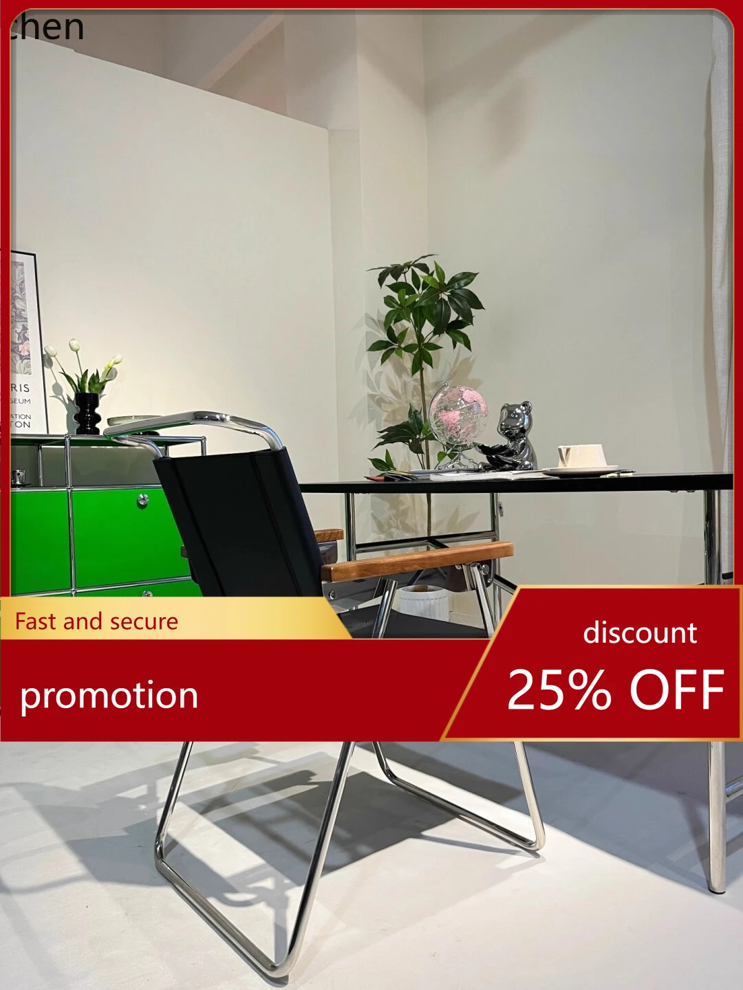 

ZML Leisure Chair Dining Chair Stainless Steel Folding Simple Conference Armchair