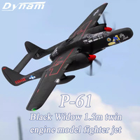 Dynam P61 Black Widow 1.5m Twin Engine Model Fighter 4s Power Rc Fixed Wing Remote Control Realistic Model Outdoor Toy