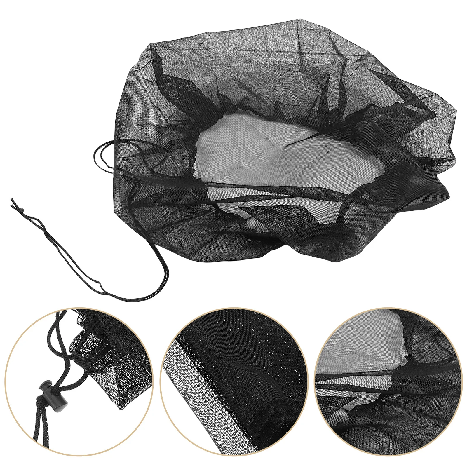 

2pcs 95Cm Dust Proof Rain Net Cover With Drawstring For Water Collection Bucket Outdoor Garden Debris Mesh Screen