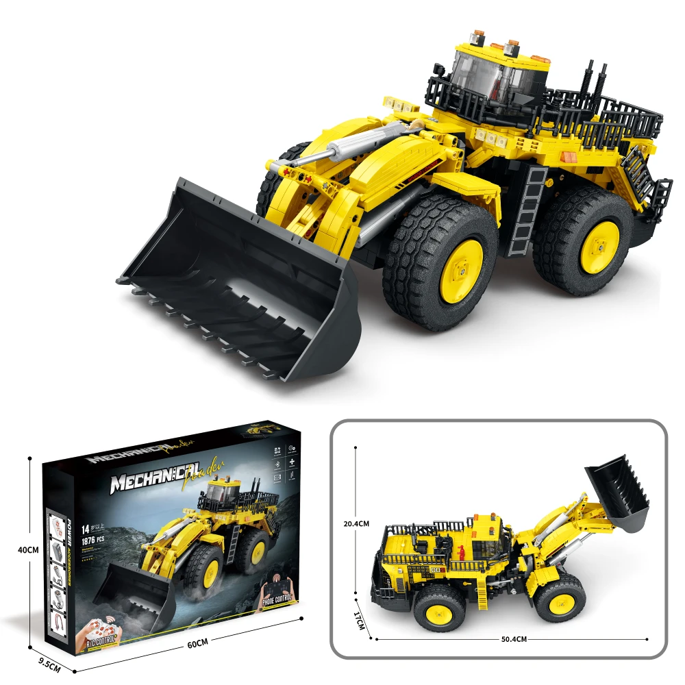 Bulldozer Loader Model Building Blocks Set, 1876PCS, Remote Control & App Control, Wheel Loader Building Kit for Adults, Kid 14+